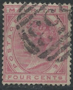 Mauritius 1885 - 4c Victoria - SG105 used