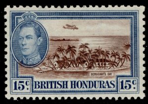 BRITISH HONDURAS GVI SG156, 15c brown & light blue, M MINT.