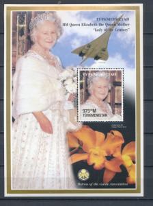 Turkmenistan 1997 souvenir sheet of 1 of 975m MNH - Queen Elizabeth & Concorde