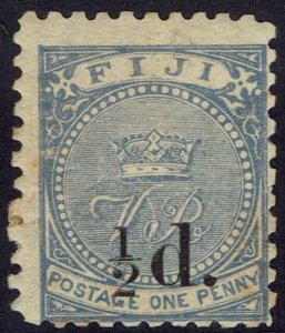 FIJI 1892 VR MONOGRAM ½D ON 1D