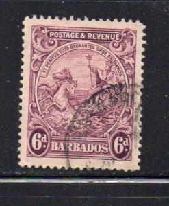 Barbados Sc 174 1925 6d claret seal stamp used