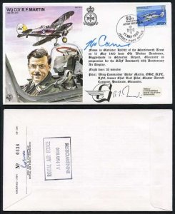 TP11c Wg. Cdr. R.F. Martin OBE. DFC. AFC. Signed by J.P Carne and Other