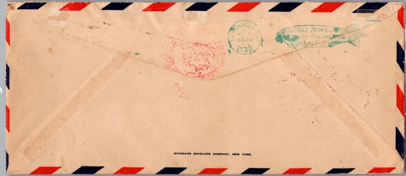 1930 Brooklyn NY USA Graf Zeppelin LZ 127 First Round Trip Flight Cover  # C15