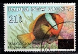 Papua New Guinea - #823 Fish Surcharged-  Used