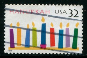 3118 US 32c Hanukkah SA, used