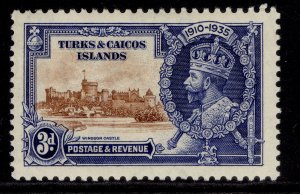 TURKS & CAICOS ISLANDS GV SG188, 3d brown & deep blue, M MINT.