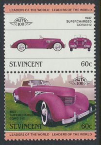 St. Vincent  SC# 688a-b  MNH Classic Cars se-tenant pair 1983  see detail & scan