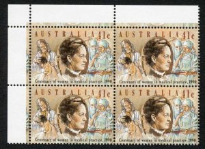 Australia SG1232 41c Centenary of Women in Medical Practice U/M block