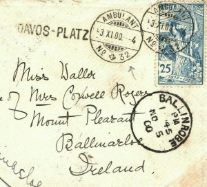 SWITZERLAND Cover*Ambulant 32* DAVOS-PLATZ Railway IRELAND Ballinrobe 1900 MC149