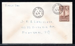 257, Scott, Canada, 10c, FDC, Tied by CDS, 1 Jul 42, no cachet, KGVI War Issue