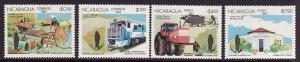 D4-Nicaragua-Sc#1374-7-unused NH set-Trains-Heavy Equipment-