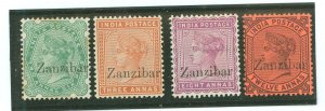 Zanzibar #7/8/10/11 Unused Single