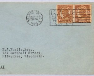 USA 1925 FDC Scott.553 1½c Brown Pair *FLAT BED* PERF 11 First Day Cover YU115