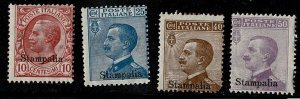 Italy Aegean Stampalia #3,6,7,8 MH