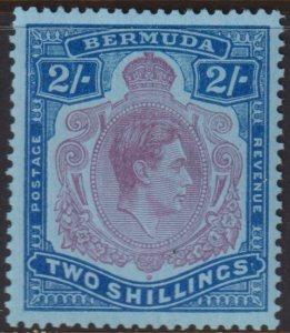 1950 Bermuda KGVI King George VI 2/ issue Perf 13 ML- MH Sc# 123 CV $13.50