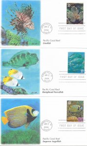 2004 FDC, #3831a-j, 37c Pacific Coral Reef, Fleetwood (10)