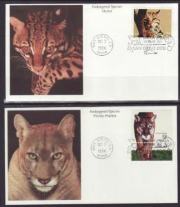 US 3105a-o Endangered Species S/15 Mystic U/A FDC