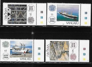 Vanuatu 1988 Lloyds of London Ship Sc 485-488 MNH A888