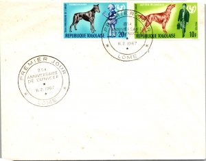 Togo, Worldwide First Day Cover, Dogs