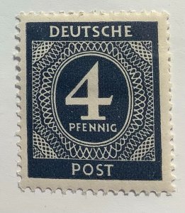 Germany 1946 Scott 533 MH -  4pf, Numeral