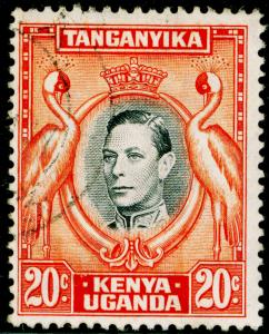 KENYA UGANDA TANGANYIKA  SG139ba, 20c dp black & dp orange, FINE USED. P13 x 11¾