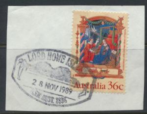 Australia SG 1225 SC#1159  Used  on piece with Lord Howe Island cancel Christmas