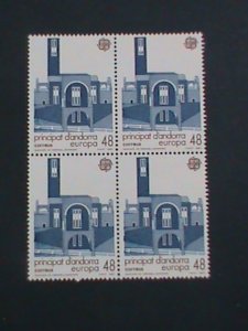 ​ANDORRA-SPAIN-1987 SC#179 EUROPA- SANCTUARY EXTERIOR -MNH BLOCK OF 4-VF