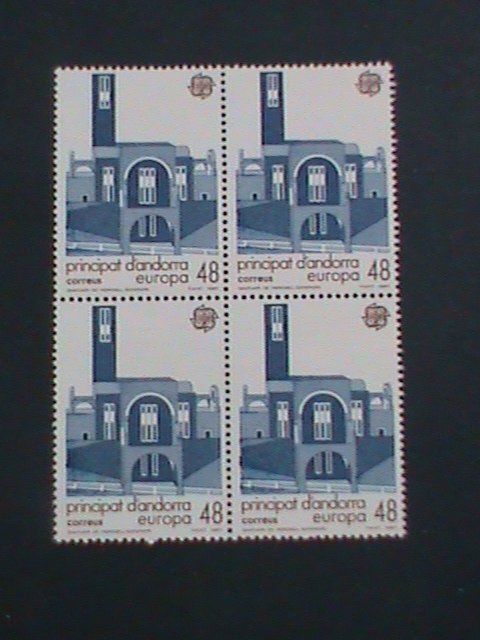 ​ANDORRA-SPAIN-1987 SC#179 EUROPA- SANCTUARY EXTERIOR -MNH BLOCK OF 4-VF