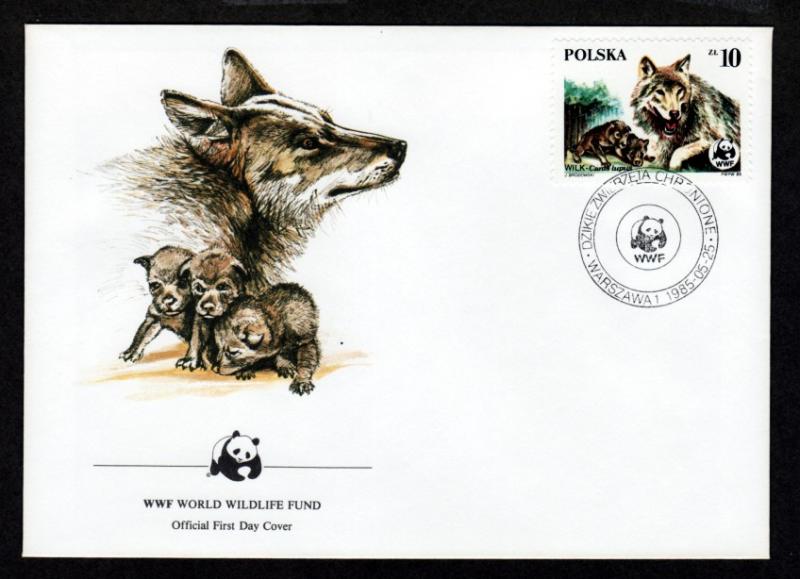 Poland Four 1985 WWF FDC Wolfs!