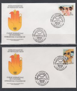 UN Vienna 82-83 Volunteer UN Postal Administration U/A Set of Two FDC