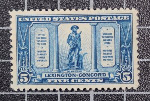 Scott 619 5 Cents Lexington MNH PSE Cert 95 SCV $140.00