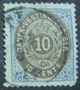 DANISH WEST INDIES 10 Used FVF Rich Colors