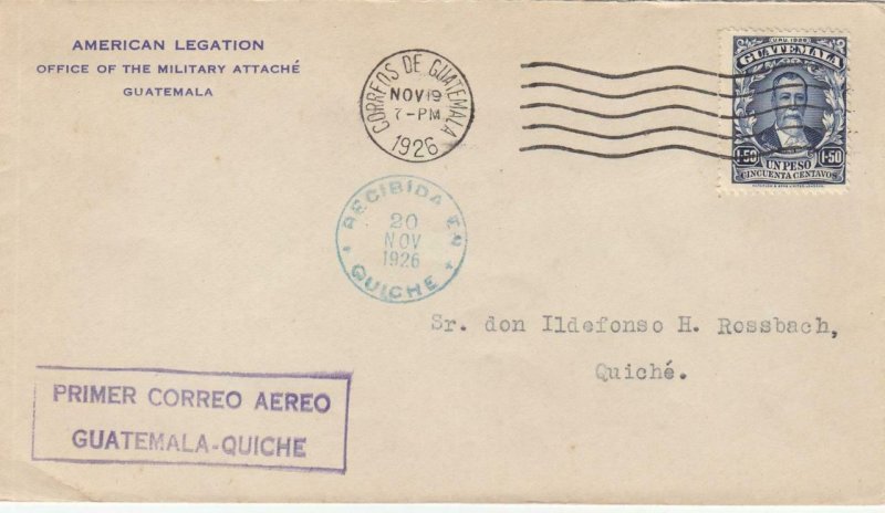 1926, 1st Flt., Barrios, Guatemala to Quiche, Guatemala (32589)