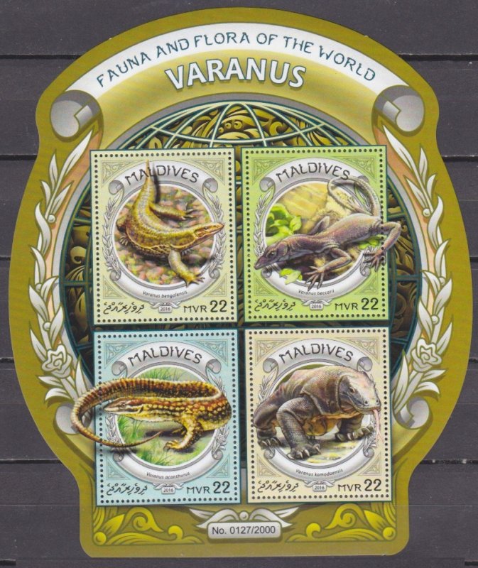 2016 Maldive Islands 6454-57KL Reptiles / Lizards 11,00 €