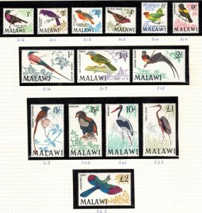 MALAWI 1968 Birds; Scott 95-109, SG 310-23; MNH