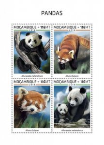 MOZAMBIQUE - 2018 - Pandas - Perf Souv Sheet - Mint Never Hinged