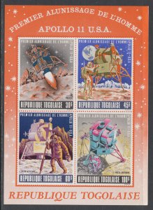 Togo C108a Moon Landing Orange Souvenir Sheet MNH VF