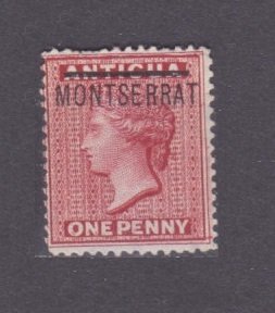 1876 Montserrat 1 MLH Queen Victoria - Overprint - #4 34,00 €