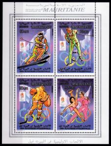 Mauritania 1990 Mi#982II/985II ALBERTVILLE OLYMPICS COLLECTIVE SS PERFORATED MNH