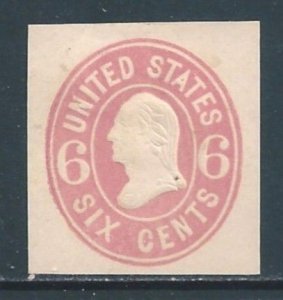 U.S. Cut Square #U63 Mint 6c Washington, Buff