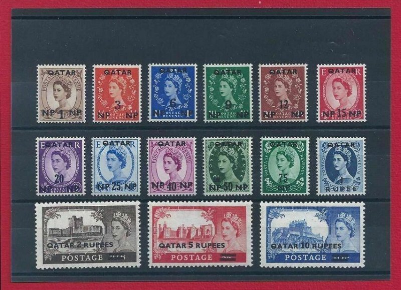 1957 Qatar Colonies British - Elizabeth Iia Sovr. N°1/15 15 Values MNH