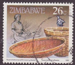 Zimbabwe 1990 Cultural Artifacts-Tray & Basket 26c - used