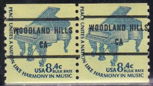 Precancel - Woodland Hills, CA PSS 1615-81 MNH Coil Gap Pair