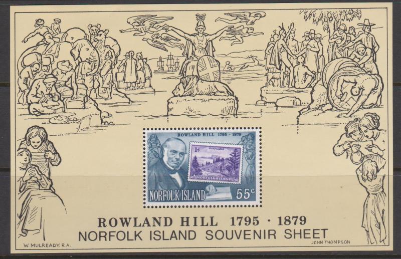 Norfolk Island 1979 Rowland Hill Centenary Miniature Sheet Sc#248a MNH