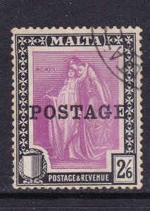 Malta Scott 127, 1926 2/6 with  Postage overprint VF Used Scott $55