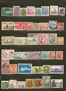 World Wide Collection of 40 Different Old Used Off Paper Stamps