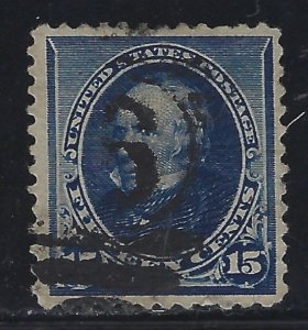 Scott # 227  Lot E314  15c Clay  indigo  Used