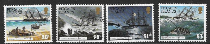 PITCAIRN ISLANDS SG450/3 1994 SHIPWRECKS FINE USED