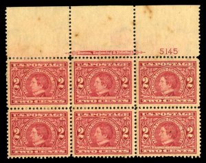 United States, 1904-9 #370 Cat$200, 1909 2c carmine, top margin plate number ...