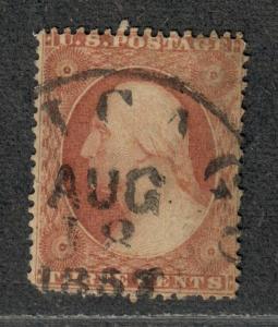 US Sc#25 Used/F, 1857 Year Date, Cv. $185